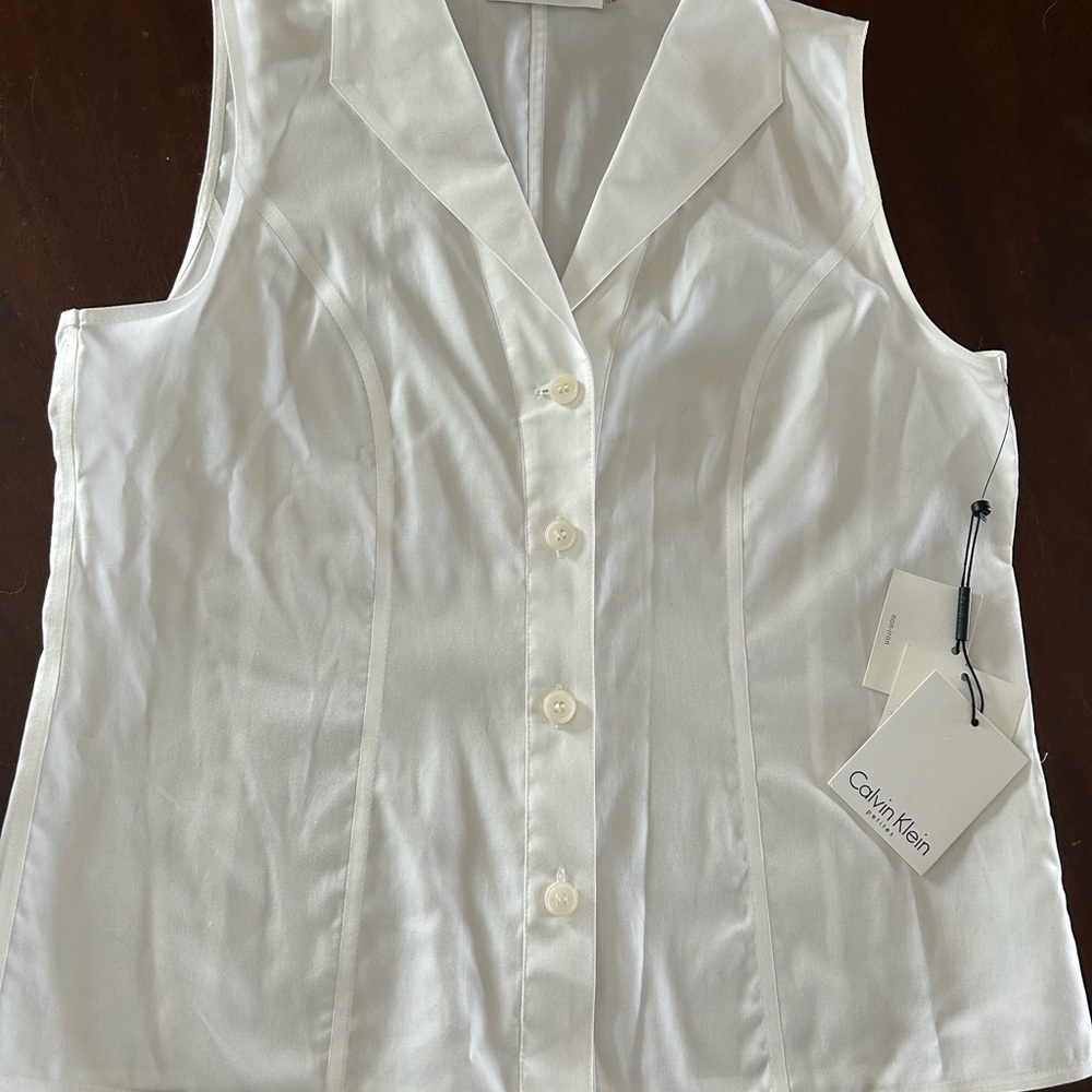 Calvin Klein Sleeveless White Blouse